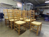 10 Mid Century ladder back Chairs