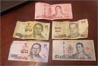 Thailand Lot Of 5 Notes Bhat 240 VF to  XF