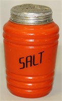 Vintage Orange Glass Salt Shaker