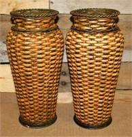 Pair of Home Interior Basket Vases