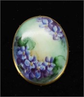 2.5" HAND PAINTED LIMOGES BROOCH