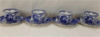 ROYAL CROWN DERBY "MIKADO PATTERN" CUPS & SAUCERS