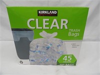 Kirkland Clear Trash Bags 45 Gallon 100Ct.