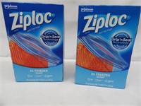 2 Boxes Ziploc Quart Freezer Bags  108 Total