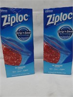 2 Boxes Ziploc Gallon Freezer Bags 76 Total