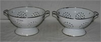 2 ENAMEL COLANDERS