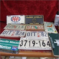 (10)License plates. Florida, New York, More.