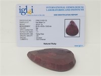 304.90 Cts Natural Ruby. Pear shape. IGL&I cert