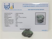 22.17 Cts Earth mined Emerald. IGL&I Cert