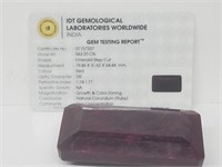 563.20 Cts Loose Ruby. Emerald step cut. IDT cert