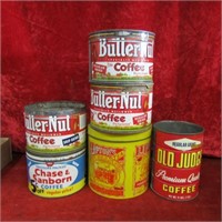 Coffee can tins. Butter-Nut, chase stanborn