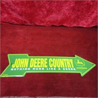John Deere Tractor Metal sign. Embossed.