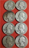 LOT OF 8 - SILVER QUARTERS COINS (1)