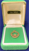 898 - 9K GOLD CLADDAH PENDANT