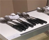 Lot of Black Handled Slotted Spoons