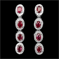 Natural Stunning Red Ruby Earrings