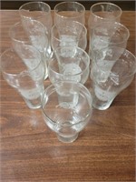 COLLESTORS ETCHED COKE COLA GLASSES