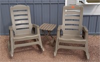 Plastic Resin Patio Rocker Set