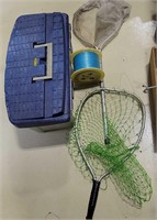 Tackle Box, 2 Nets & Fish Line