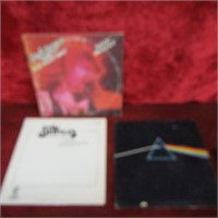 Beatles, Pink Floyd, Bob Seger vinyl albums.