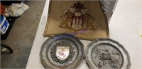 Tin plates and coat of arms