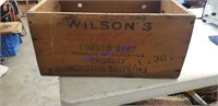 Wilsons corned beef wooden box