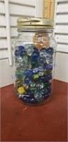 Atlas Mason jar of marbles