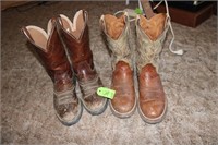 LOT OF TWO PAIR DOUBLE H WORKBOOTS SIZE 9 1/2 B