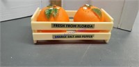 Fresh from Florida orange salt and pepper shakers