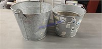 Galvanized and tin buckets