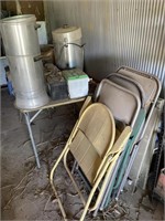 Table, Chairs, Coffee Pots,  Jars