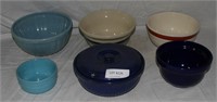 6 PCS. ASSORTED STONEWARE MIXING/KITCHEN BOWLS