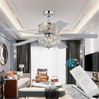 Modern Crystal Ceiling Fan Light Fandelier