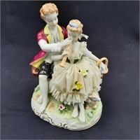 Dresden Lace East German Couple Figurine