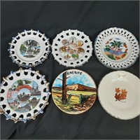 Lot of 6 Various Souvenir Plates