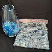 10" Glass Vase with Decorative Glass Beads