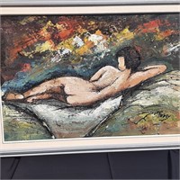 Large Original Oil on Board Nude Painting