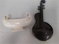Red Wing violin planter & bowl