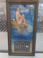 Framed Spear Coffee Co 1933 calendar