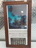 Framed 1957 Brown & Bigelow calendar