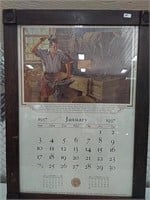 Framed 1937 John Deere calendar