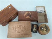 Assrt of wooden boxes
