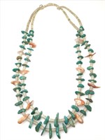 VTG NA Turquoise & Shell Chunky Necklace