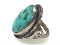 NA Turquoise Ring Sz 7.75 8.9g TW