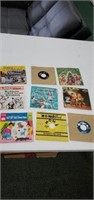 9 vintage 45 RPM vinyl records children's