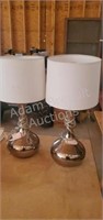 2 decorative Chrome 19 in table lamps with LED