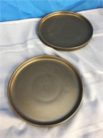 New 2 Black  Stone Lain-stoneware Plates