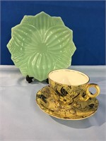 Vintage Jadeite Plate & Royal Winton Tea Cup