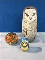 Vintage Owls & Blue Jay Collectibles