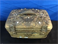 Vintage Altered Train Case/ Luggage -Jewels& Cameo